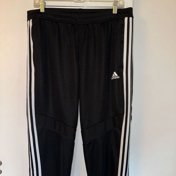 Adidas Women’s Black White Stripe Jogger Track Pants Large EUC - Picture 3 of 13